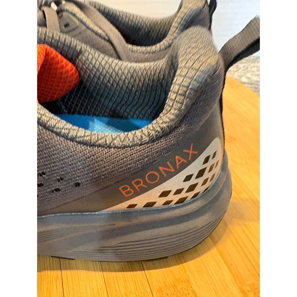 Bronax Mens Road Running Shoes Grey Orange Mesh Athletic Sneakers Size EU 42 - Picture 3 of 9